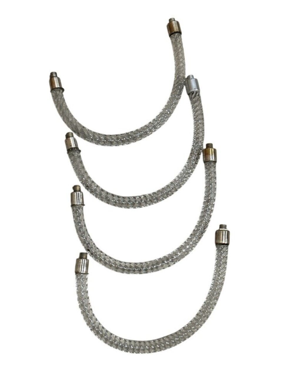 Vintage Clear Glass Rope Shape Chandelier Arms Set 4